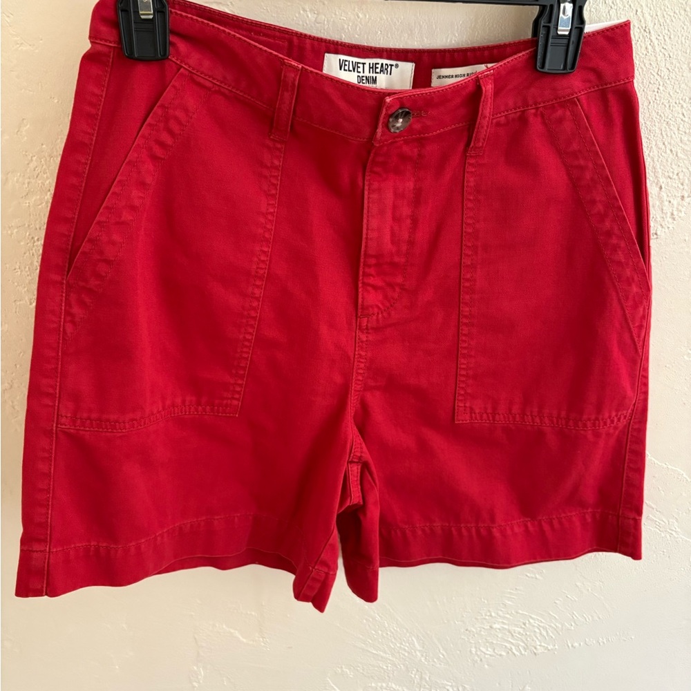 New Velvet Heart Bold Red Jean Shorts